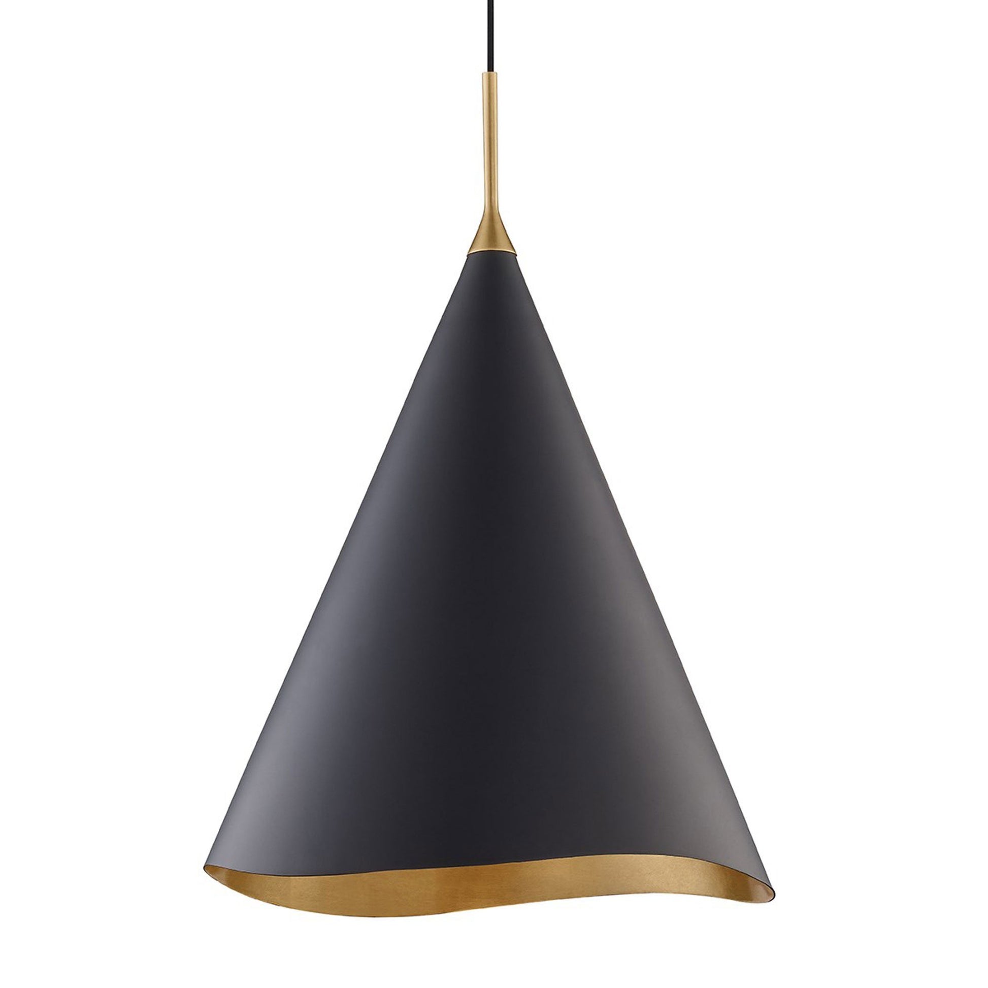 Martini Pendant Light in Large/Gold Leaf/Black.