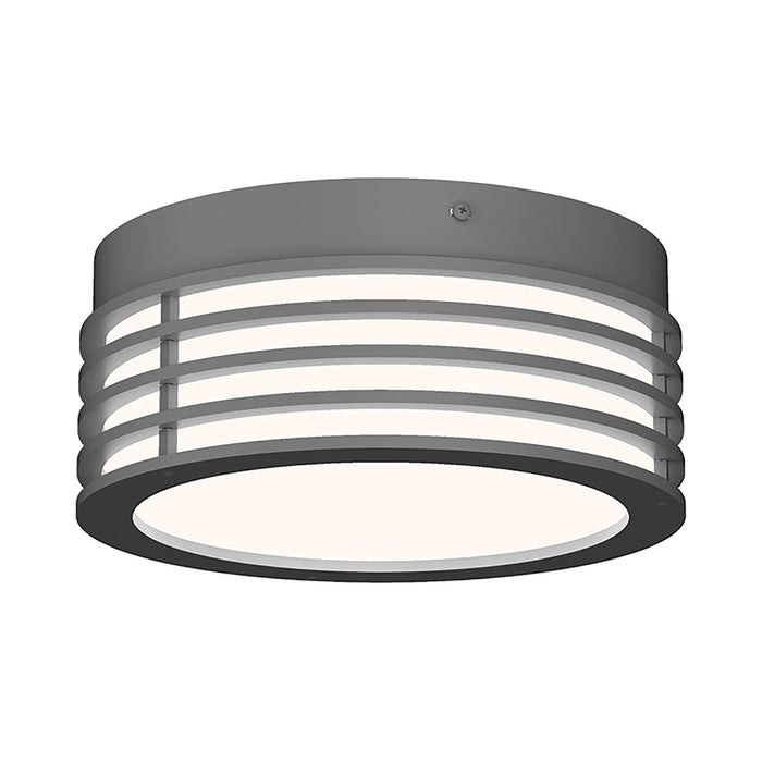 Marue™ Outdoor LED Semi Flush Mount Ceiling Light in Small/Round/Textured Gray.