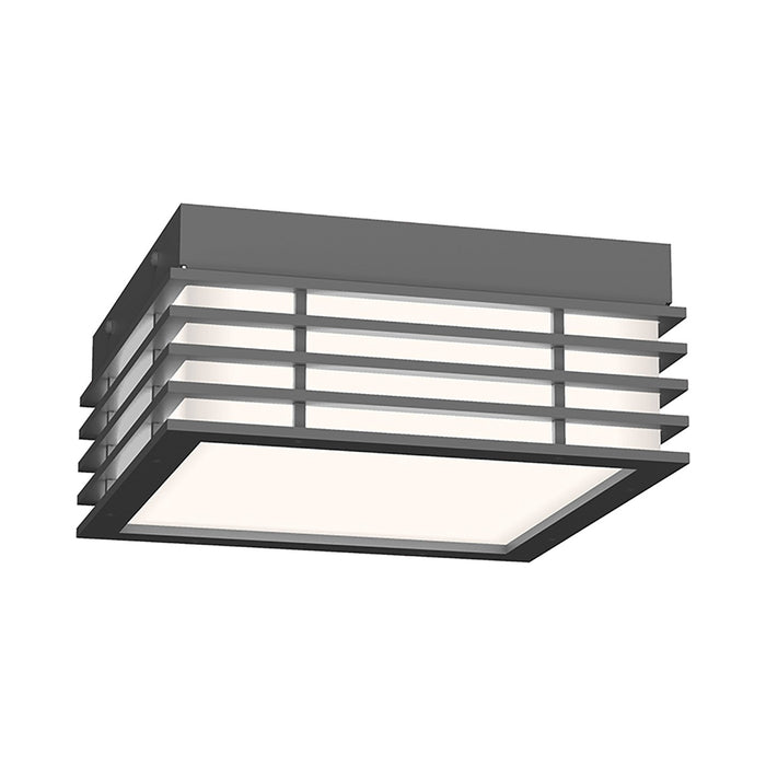 Marue™ Outdoor LED Semi Flush Mount Ceiling Light in Small/Square/Textured Gray.