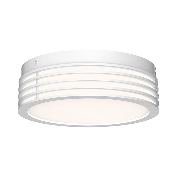 Marue™ Outdoor LED Semi Flush Mount Ceiling Light in Medium/Round/Textured White.