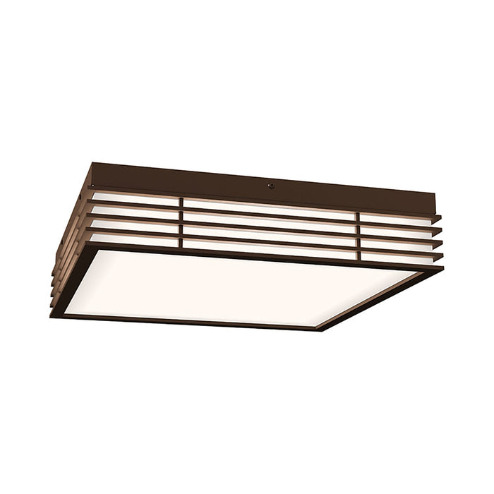 Marue™ Outdoor LED Semi Flush Mount Ceiling Light in Large/Square/Textured Bronze.