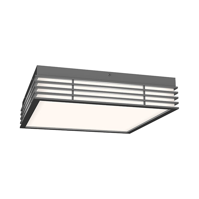 Marue™ Outdoor LED Semi Flush Mount Ceiling Light in Large/Square/Textured Gray.