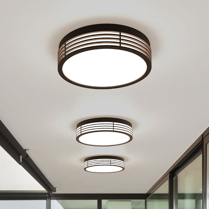 Marue™ Outdoor LED Semi Flush Mount Ceiling Light in hallway.