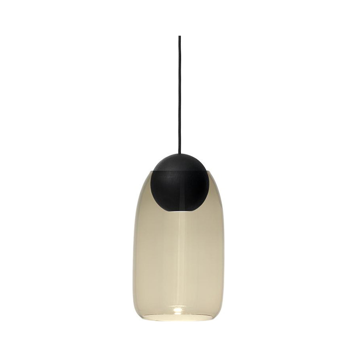 Liuku Ball Pendant Light in Black/Smoked Shade.