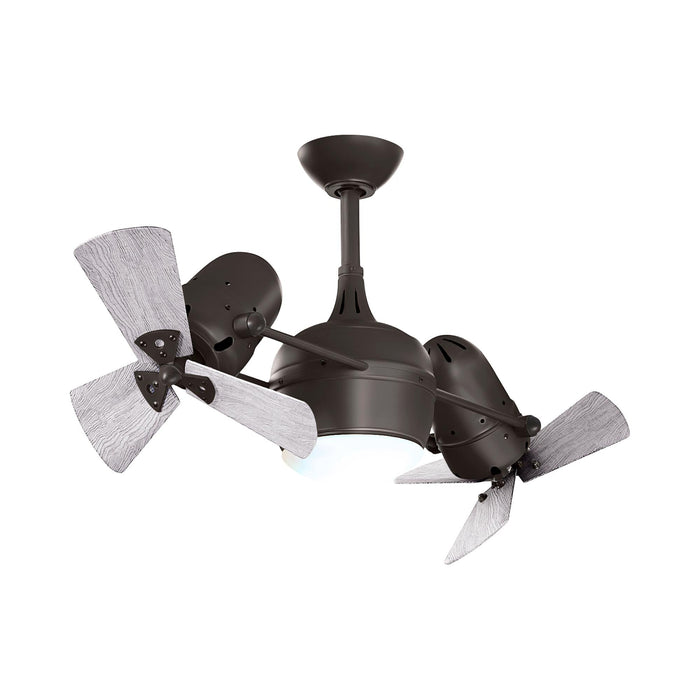 Dagny Indoor / Outdoor LED Dual Ceiling Fan in Textured Bronze/Barnwood (Wood) with Light Kit.