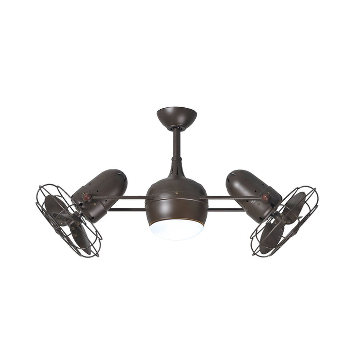 Dagny Indoor / Outdoor LED Dual Ceiling Fan in Textured Bronze (Metal) with Light Kit.