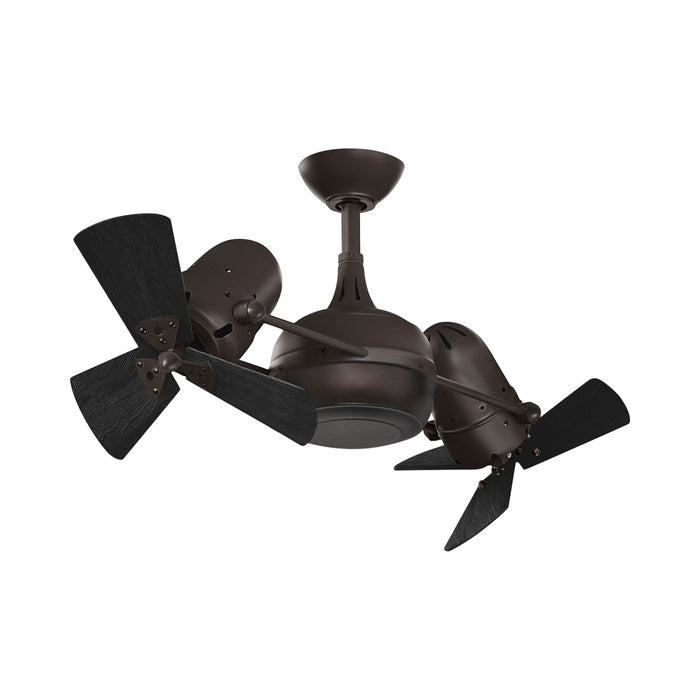 Dagny Indoor / Outdoor LED Dual Ceiling Fan in Textured Bronze/Matte Black (Wood) Without Light Kit.