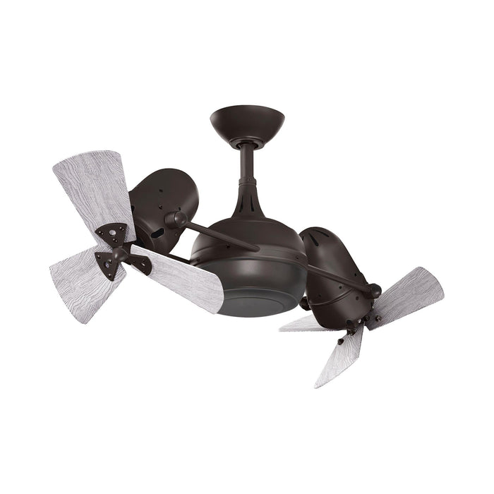 Dagny Indoor / Outdoor LED Dual Ceiling Fan in Textured Bronze/Barnwood (Wood) Without Light Kit.