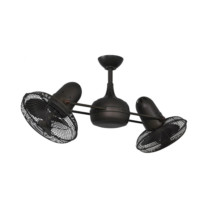 Dagny Indoor / Outdoor LED Dual Ceiling Fan in Textured Bronze (Metal) Without Light Kit.