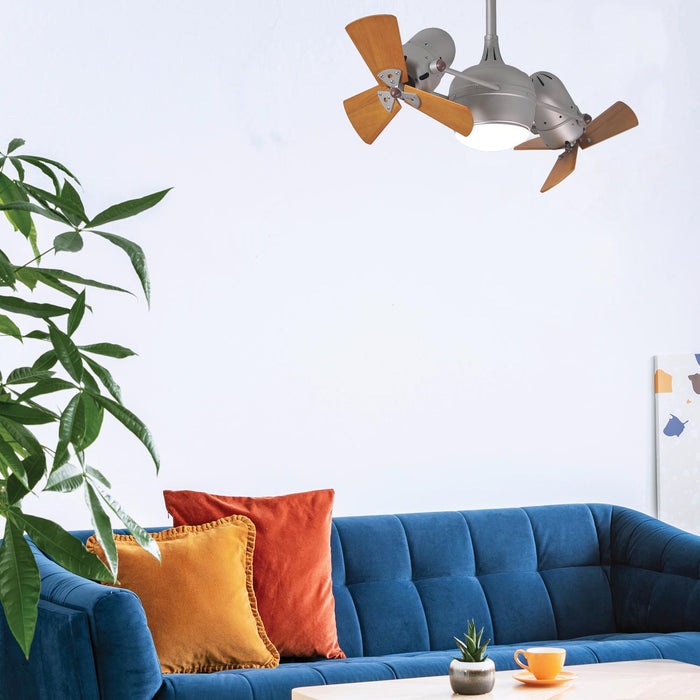 Dagny Indoor / Outdoor LED Dual Ceiling Fan in living room.
