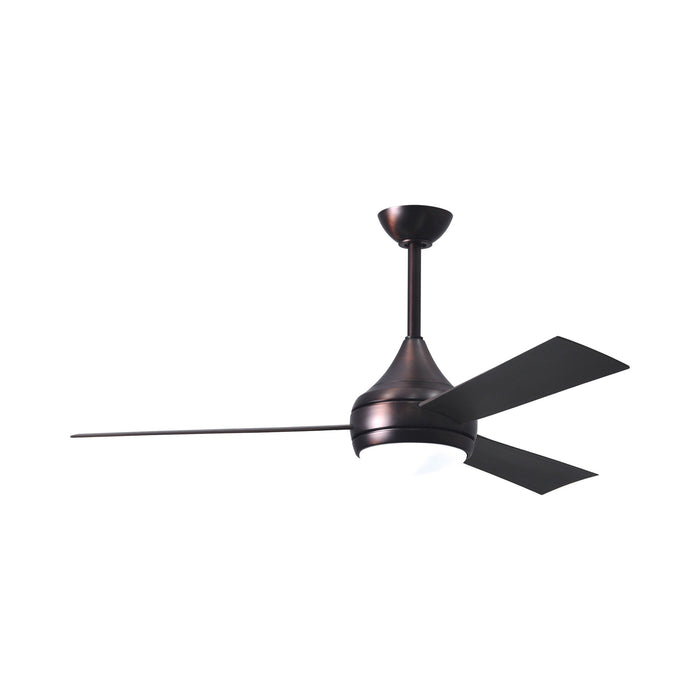Donaire LED Outdoor Ceiling Fan in Brushed Bronze.