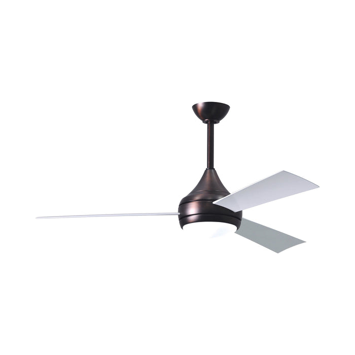 Donaire LED Outdoor Ceiling Fan in Brushed Bronze/Gloss White.