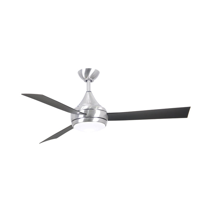 Donaire Outdoor LED Ceiling Fan in Brushed Stainless/Brushed Bronze.