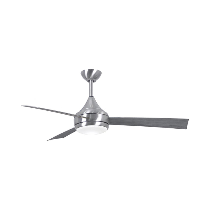 Donaire Outdoor LED Ceiling Fan in Brushed Stainless/Barnwood.