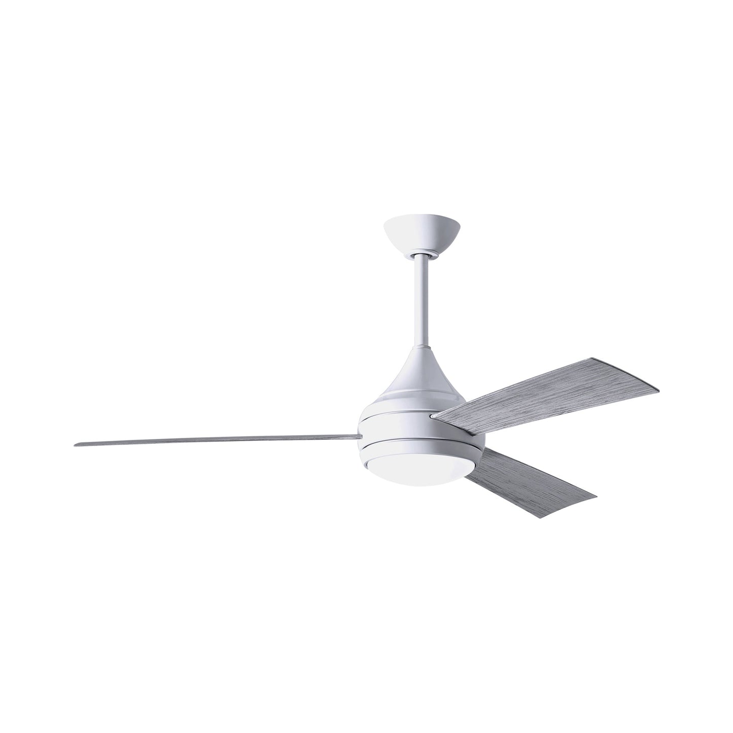 Donaire Outdoor LED Ceiling Fan in Gloss White/Barnwood.