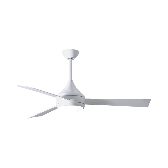 Donaire LED Outdoor Ceiling Fan in Gloss White.