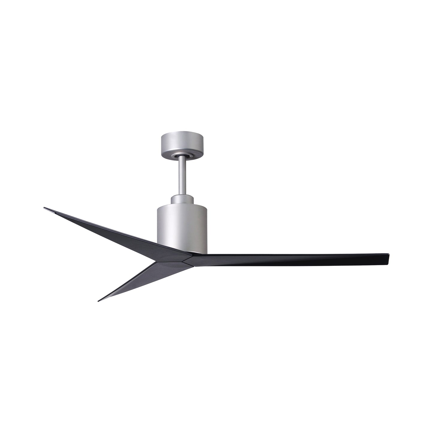 Eliza Outdoor Ceiling Fan in Brushed Nickel/Matte Black.