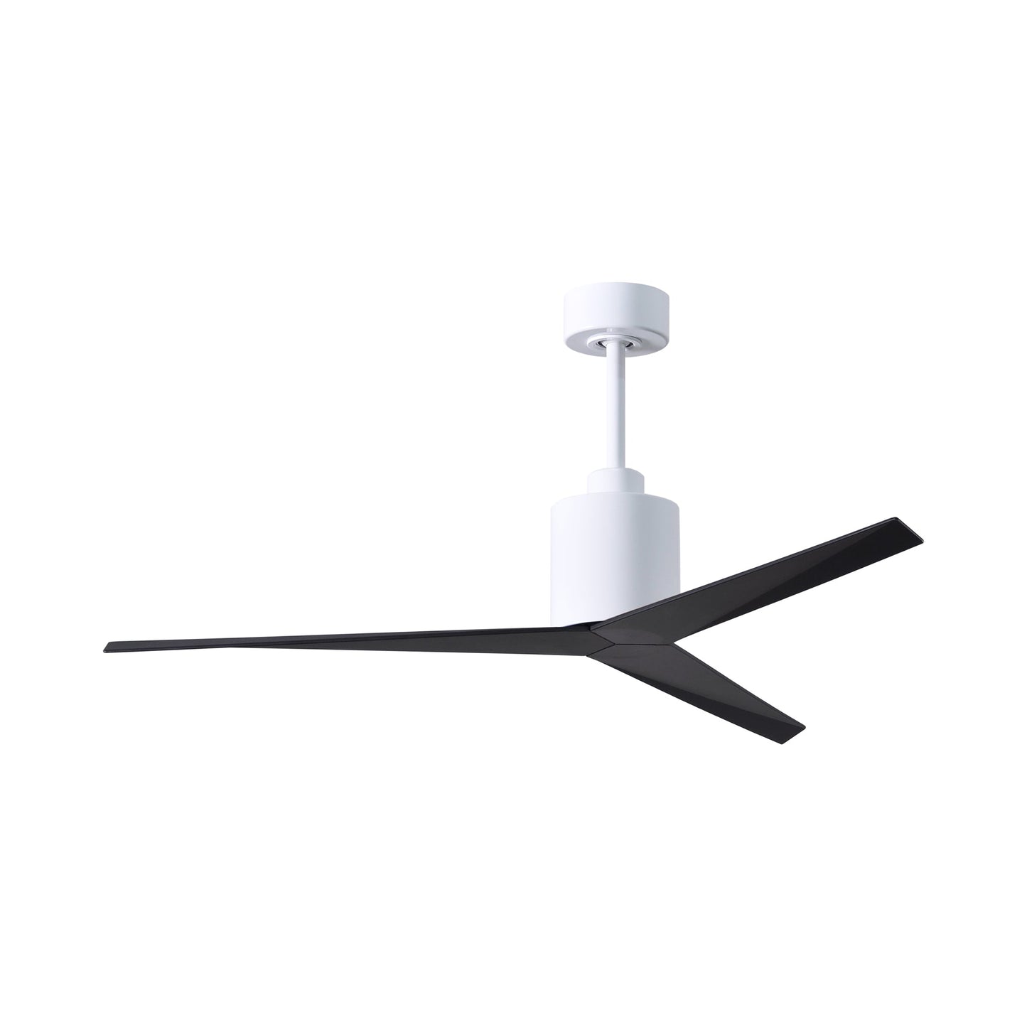Eliza Outdoor Ceiling Fan in Gloss White/Matte Black.