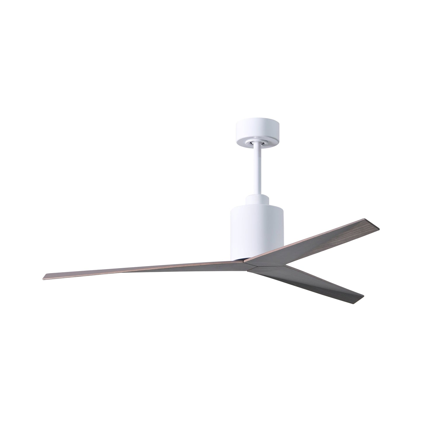 Eliza Outdoor Ceiling Fan in Gloss White/Old Oak.