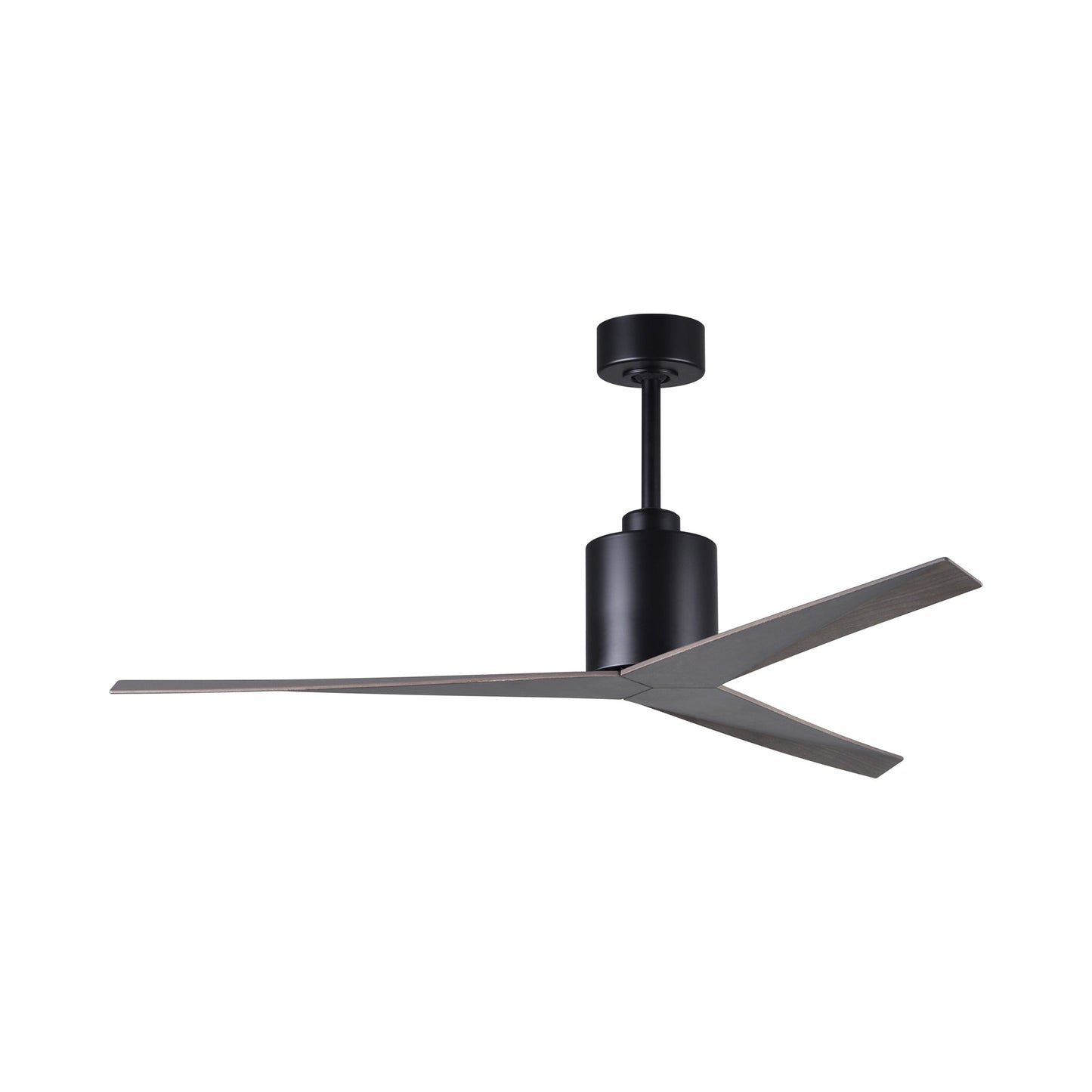 Eliza Outdoor Ceiling Fan in Mate Black/Old Oak.