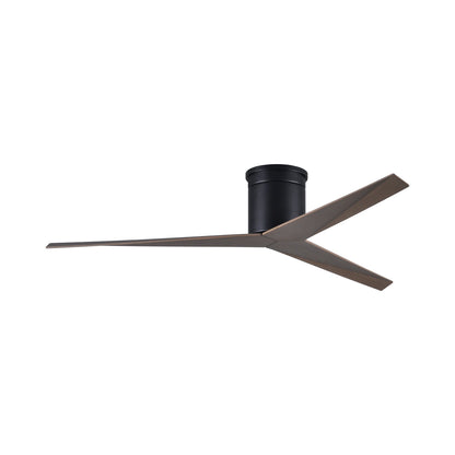 Eliza Outdoor Flush Mount Ceiling Fan in Matte Black/Gray Ash.