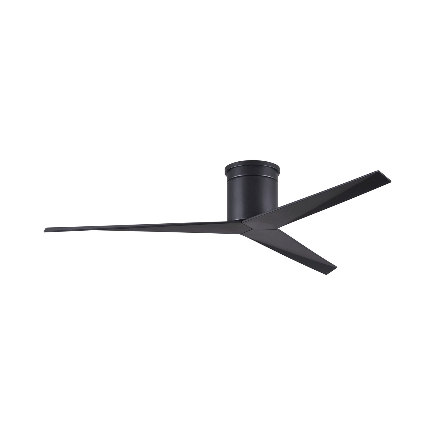 Eliza Outdoor Flush Mount Ceiling Fan in Matte Black/Matte Black.