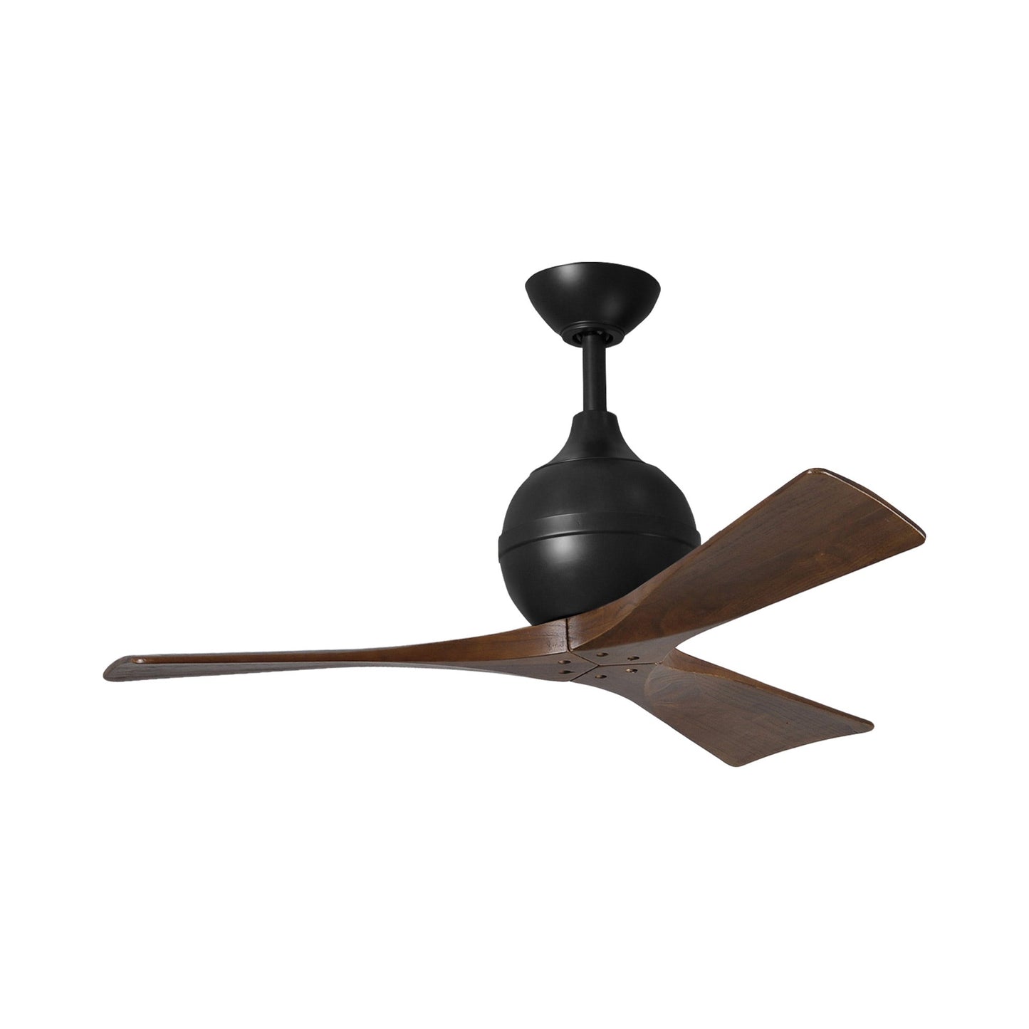 Irene Ceiling Fan in Matte Black/Walnut (3-Blade/42-Inch).