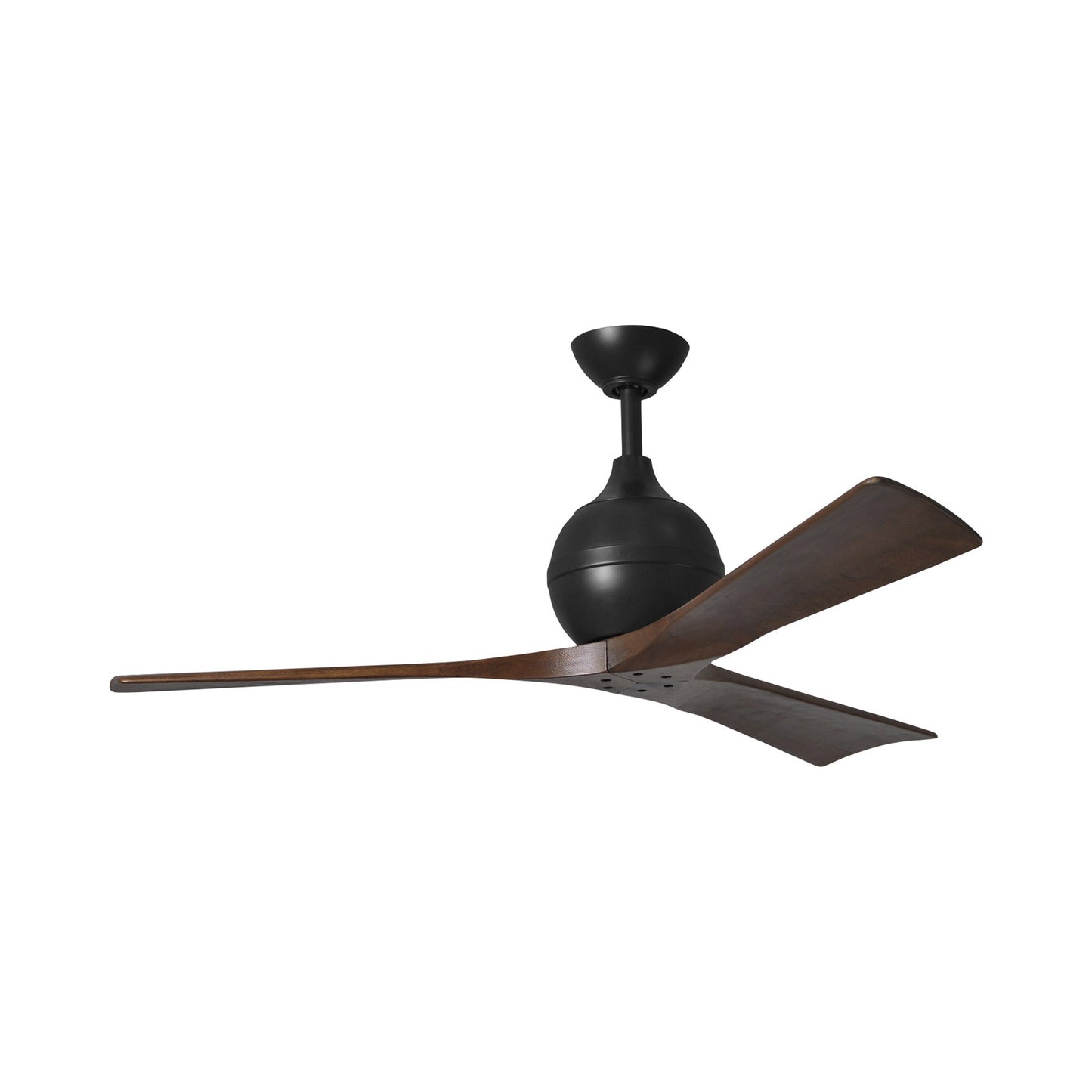 Irene Ceiling Fan in Matte Black/Walnut (3-Blade/52-Inch).