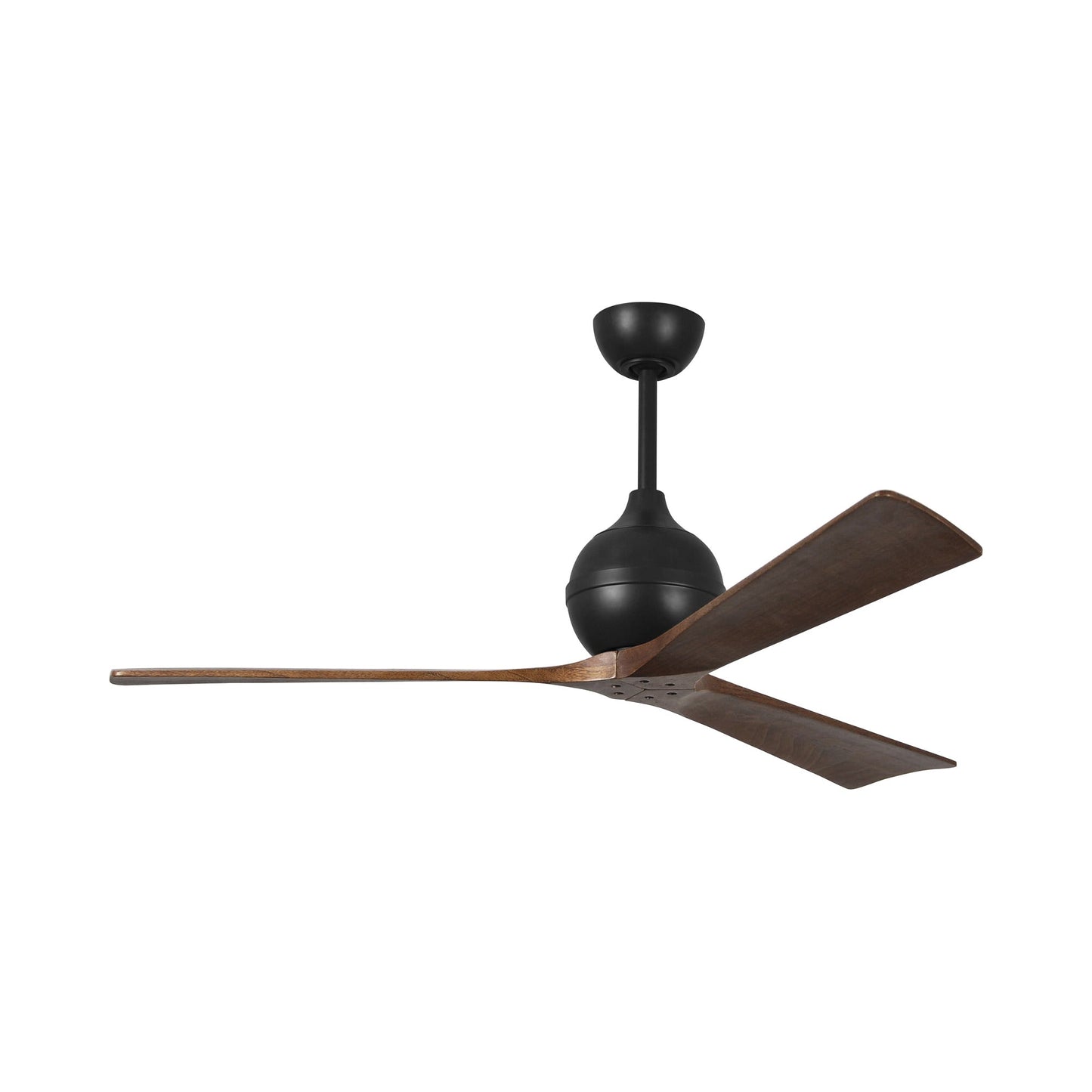 Irene Ceiling Fan in Matte Black/Walnut (3-Blade/60-Inch).