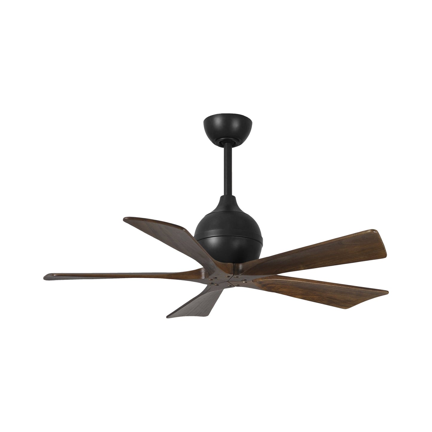 Irene Ceiling Fan in Matte Black/Walnut (5-Blade/42-Inch).