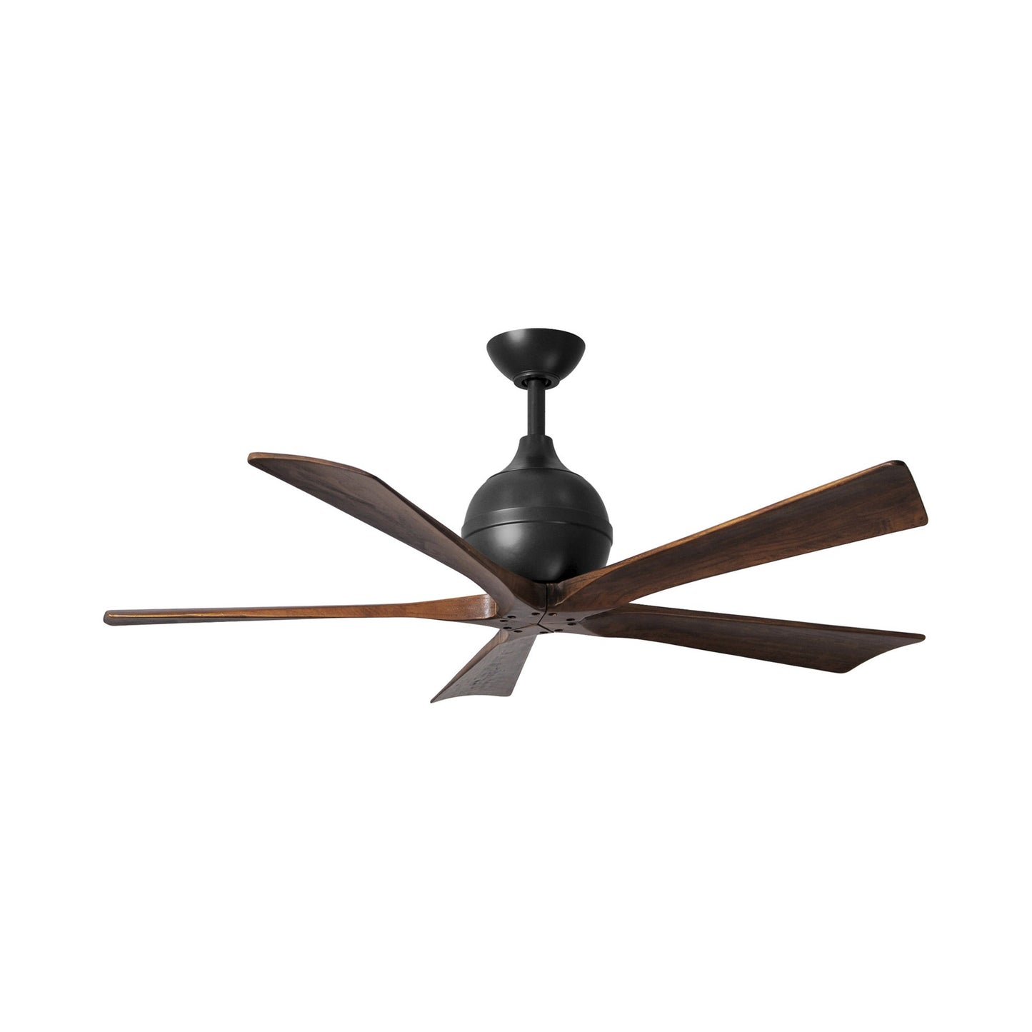 Irene Ceiling Fan in Matte Black/Walnut (5-Blade/52-Inch).