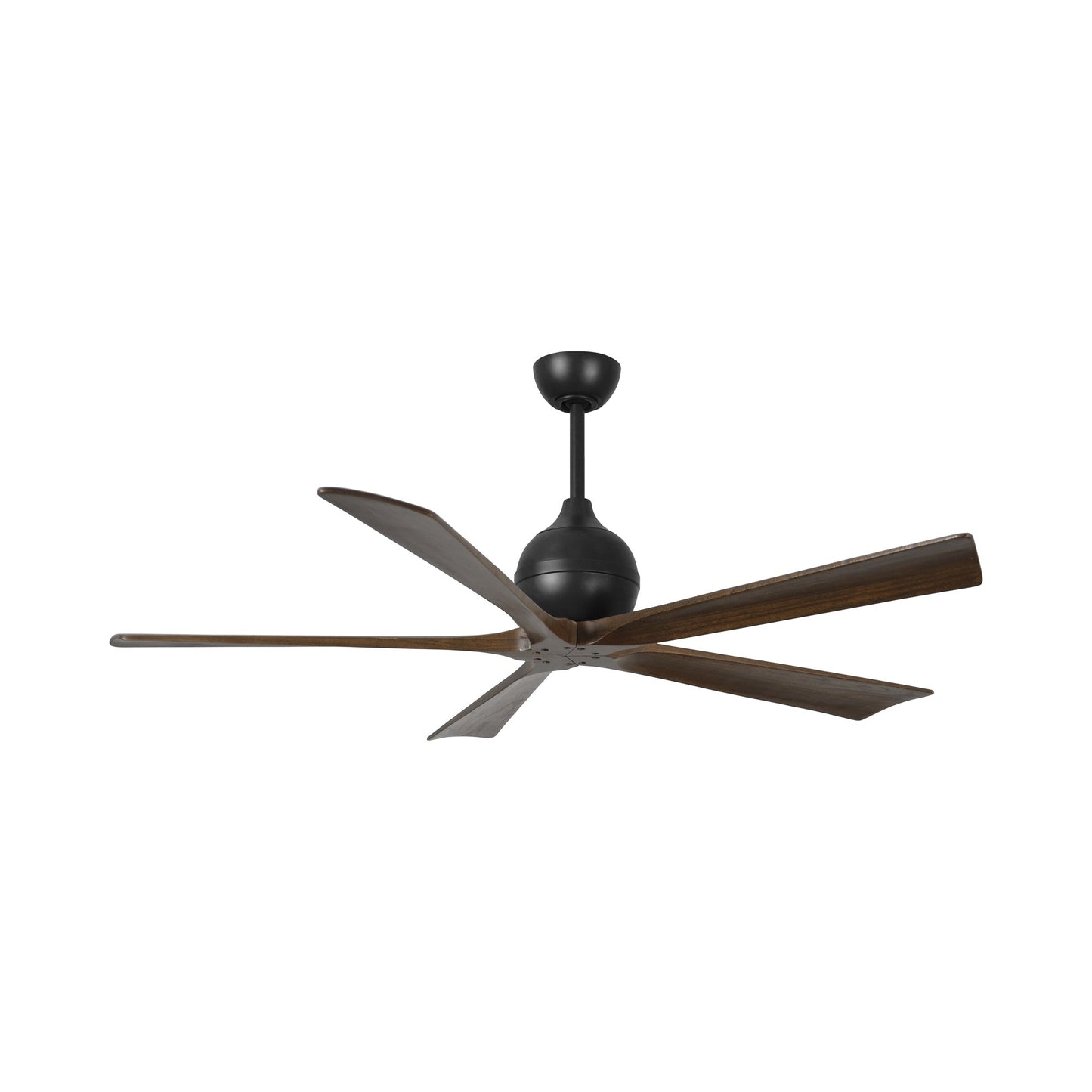 Irene Ceiling Fan in Matte Black/Walnut (5-Blade/60-Inch).