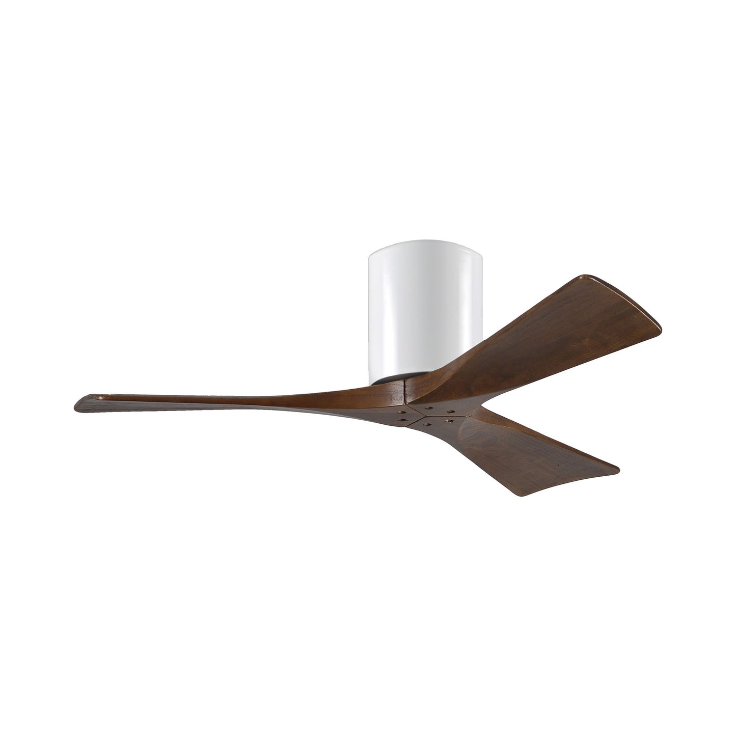 Irene IR3H Indoor / Outdoor Flush Mount Ceiling Fan in Gloss White/Walnut (42-Inch).