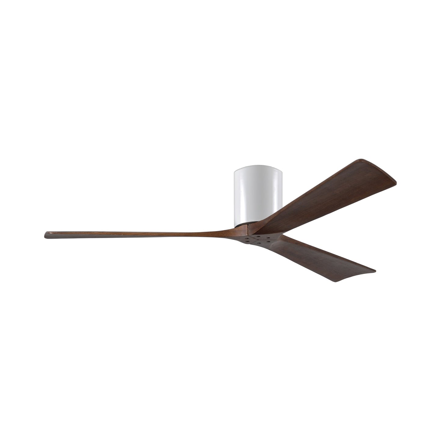 Irene IR3H Indoor / Outdoor Flush Mount Ceiling Fan in Gloss White/Walnut (60-Inch).