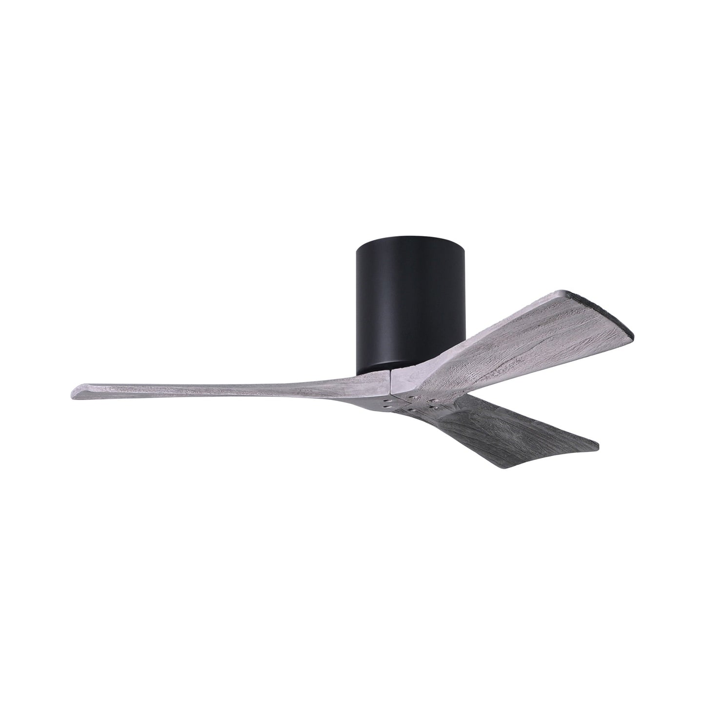 Irene IR3H Indoor / Outdoor Flush Mount Ceiling Fan in Matte Black/Barn Wood (42-Inch).