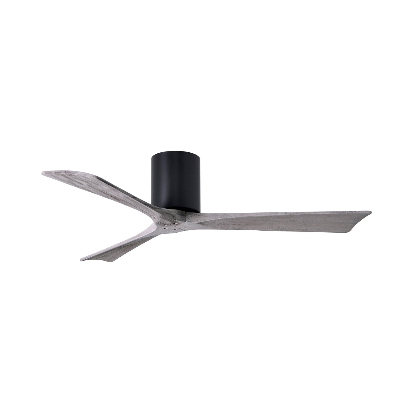 Irene IR3H Indoor / Outdoor Flush Mount Ceiling Fan in Matte Black/Barn Wood (52-Inch).