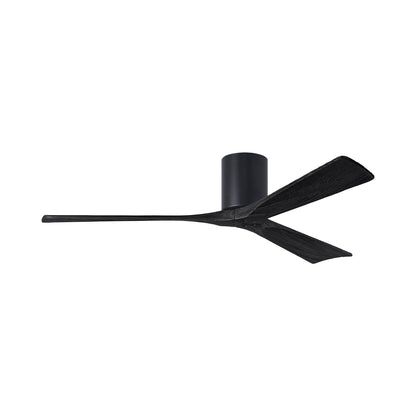 Irene IR3H Indoor / Outdoor Flush Mount Ceiling Fan in Matte Black/Matte Black (60-Inch).