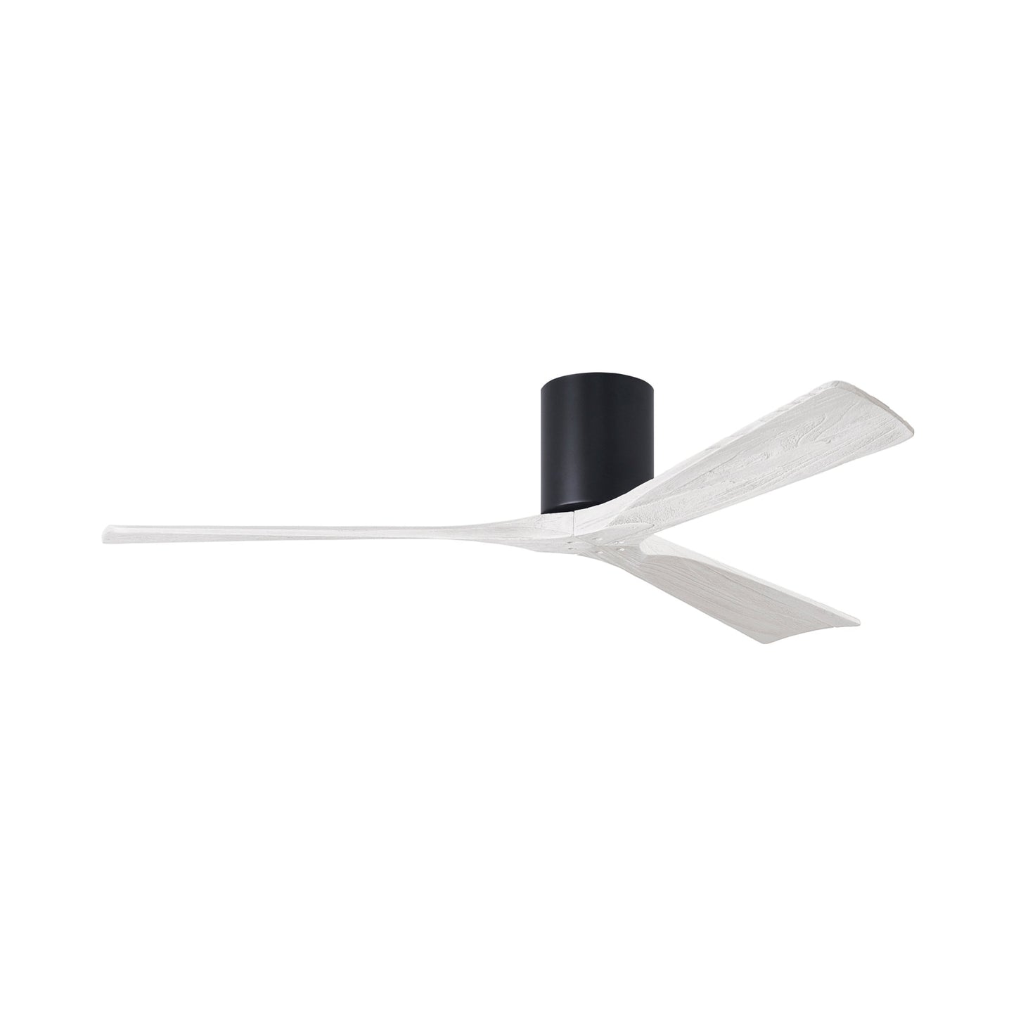 Irene IR3H Indoor / Outdoor Flush Mount Ceiling Fan in Matte Black/Matte White (60-Inch).