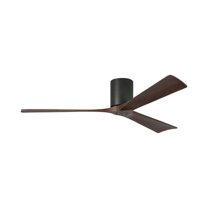 Irene IR3H Indoor / Outdoor Flush Mount Ceiling Fan in Matte Black/Walnut (60-Inch).