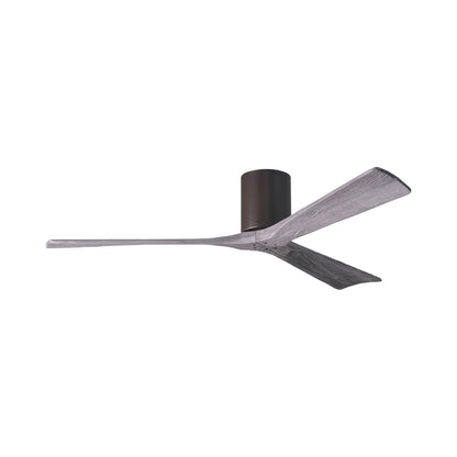 Irene IR3H Indoor / Outdoor Flush Mount Ceiling Fan in Textured Bronze/Barn Wood (60-Inch).