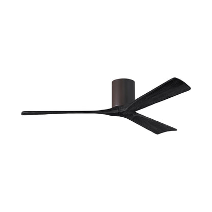 Irene IR3H Indoor / Outdoor Flush Mount Ceiling Fan in Textured Bronze/Matte Black (60-Inch).