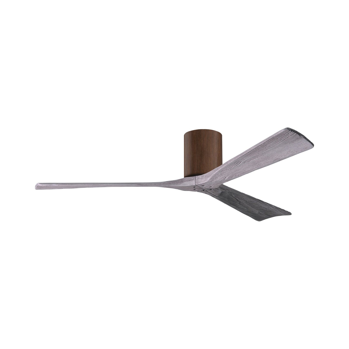 Irene IR3H Indoor / Outdoor Flush Mount Ceiling Fan in Walnut/Barn Wood (60-Inch).