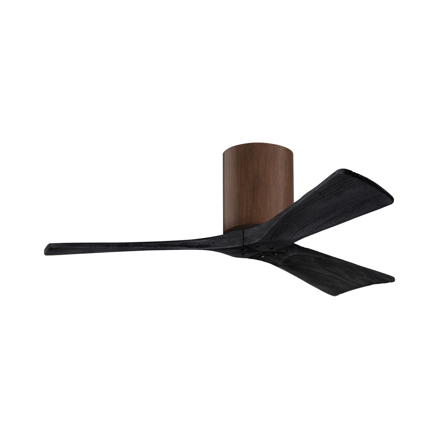 Irene IR3H Indoor / Outdoor Flush Mount Ceiling Fan in Walnut/Matte Black (42-Inch).