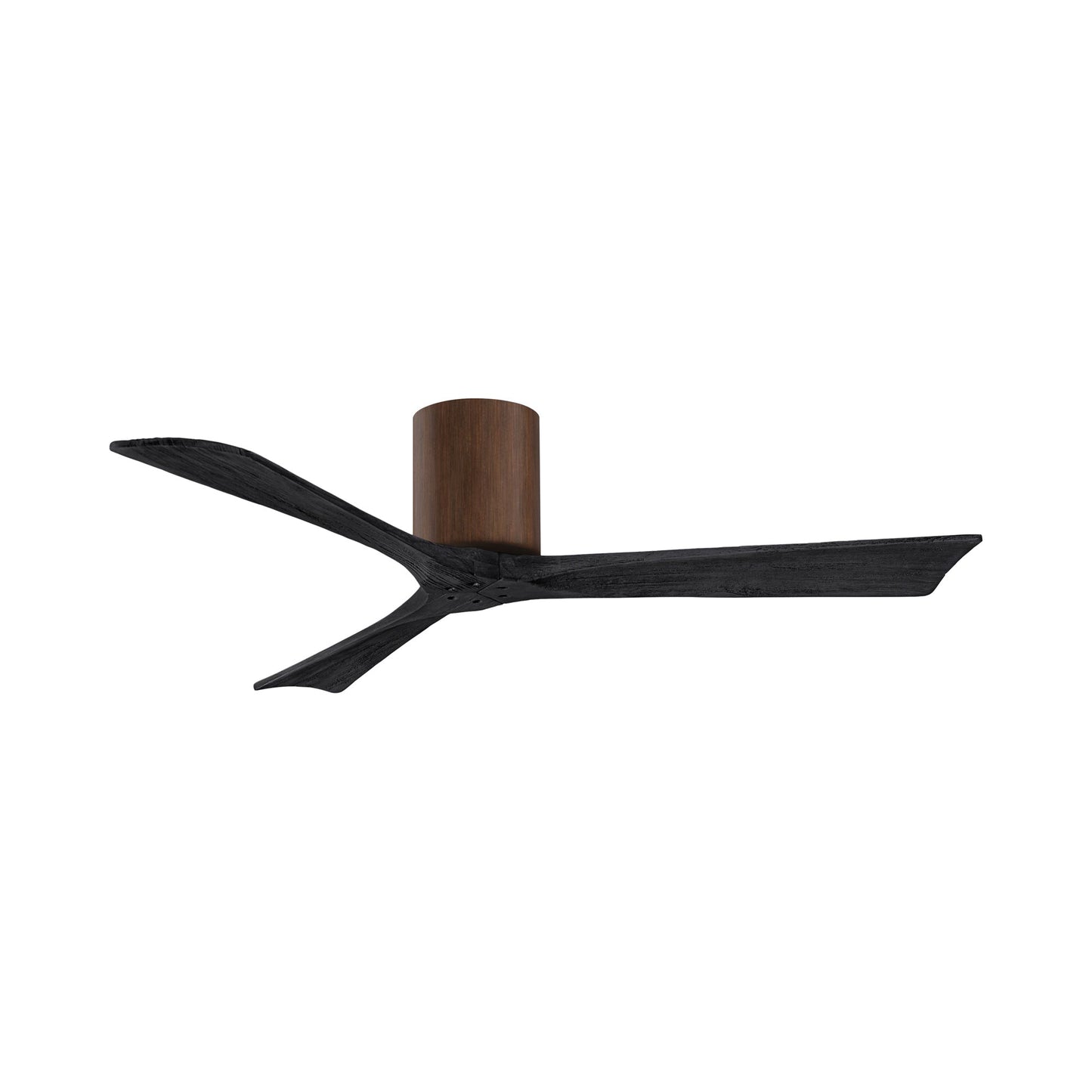 Irene IR3H Indoor / Outdoor Flush Mount Ceiling Fan in Walnut/Matte Black (52-Inch).