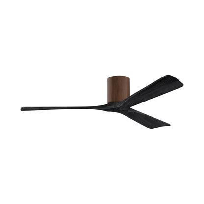 Irene IR3H Indoor / Outdoor Flush Mount Ceiling Fan in Walnut/Matte Black (60-Inch).