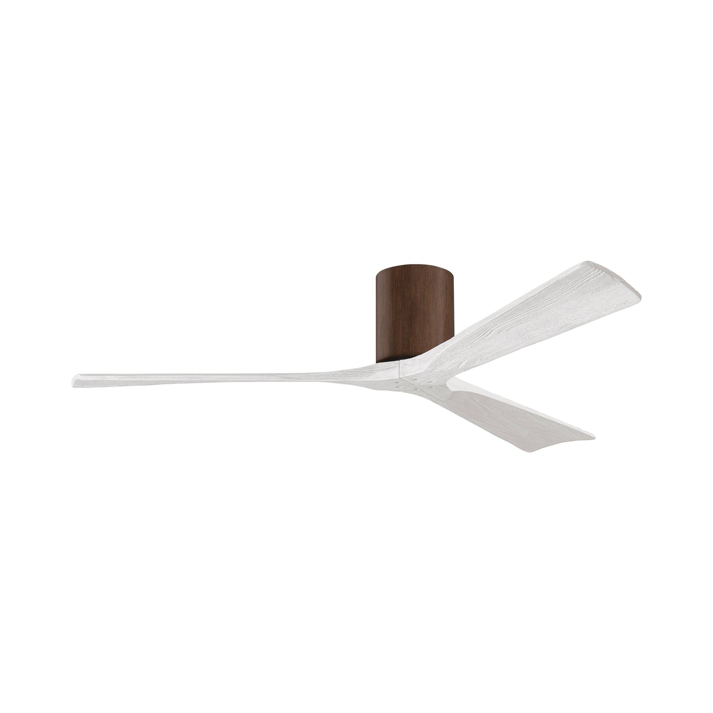 Irene IR3H Indoor / Outdoor Flush Mount Ceiling Fan in Walnut/Matte White (60-Inch).