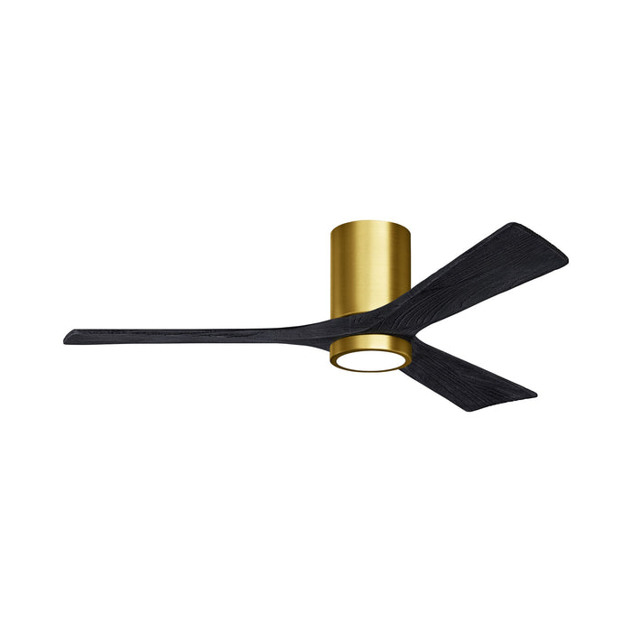 Irene IR3HLK LED Flush Mount Ceiling Fan in Brushed Brass/Matte Black (52-Inch).