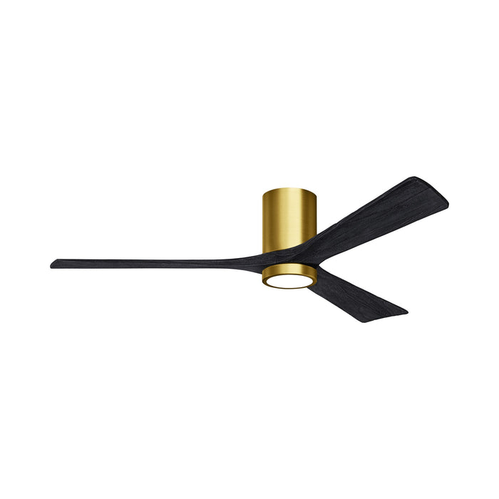 Irene IR3HLK LED Flush Mount Ceiling Fan in Brushed Brass/Matte Black (60-Inch).