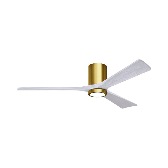 Irene IR3HLK LED Flush Mount Ceiling Fan in Brushed Brass/Matte White (60-Inch).