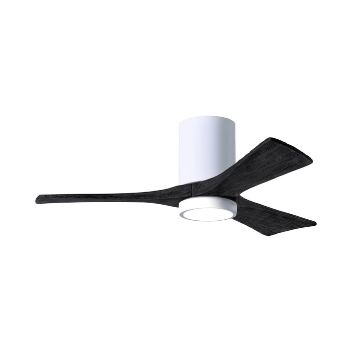 Irene IR3HLK LED Flush Mount Ceiling Fan in Gloss White/Matte Black (42-Inch).